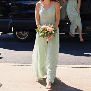 Azazie Blake Dusty Sage Bridesmaid Dress